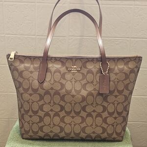 Coach Brown Signature Tote Bag
